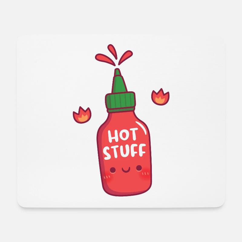 Süßes heißes Zeug Hot Sauce Flasche - Mousepad (Querformat) - Weiß