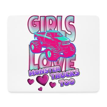 Monster Truck Tire Girls Women I Gift Idea - Mouse Pad (horizontal) - white - Front