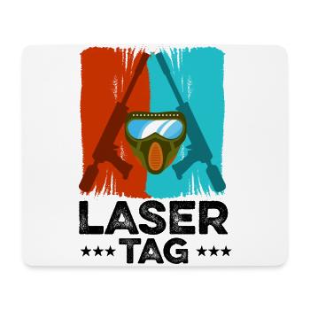 Retro Graphic Lasertag Player Lasertag Phaser Lase - Mousepad (Querformat) - Weiß - Vorne