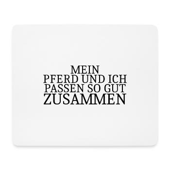 Pferd Tuniertrottel Reiterin Hengst Reiterhof - Mousepad (Querformat) - Weiß - Vorne