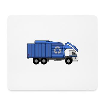 Camion à ordures amour collecte des ordures enfant garçon je cadeau - Tapis de souris (format paysage) - blanc - Devant