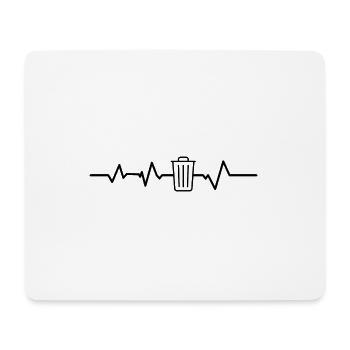 Poubelle Battement De Coeur Müllmann Müllabfuhr Müll - Tapis de souris (format paysage) - blanc - Devant