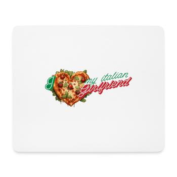 Ich liebe meine italienische Freundin Pizza Herz - Mousepad (Querformat) - Weiß - Vorne