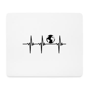 My heart beats for a future of planet Earth - Mouse Pad (horizontal) - white - Front