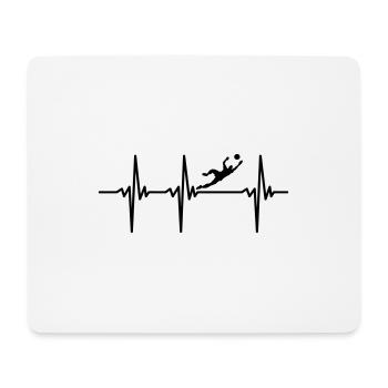 Football Heartbeat - ECG de gardien de but en vol - Tapis de souris (format paysage) - blanc - Devant