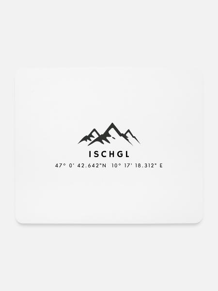 Minimalistisches Ischgl-Logo - Mousepad (Querformat) - Weiß