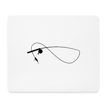 Fishing rod angler spin fishing - Mouse Pad (horizontal) - white - Front