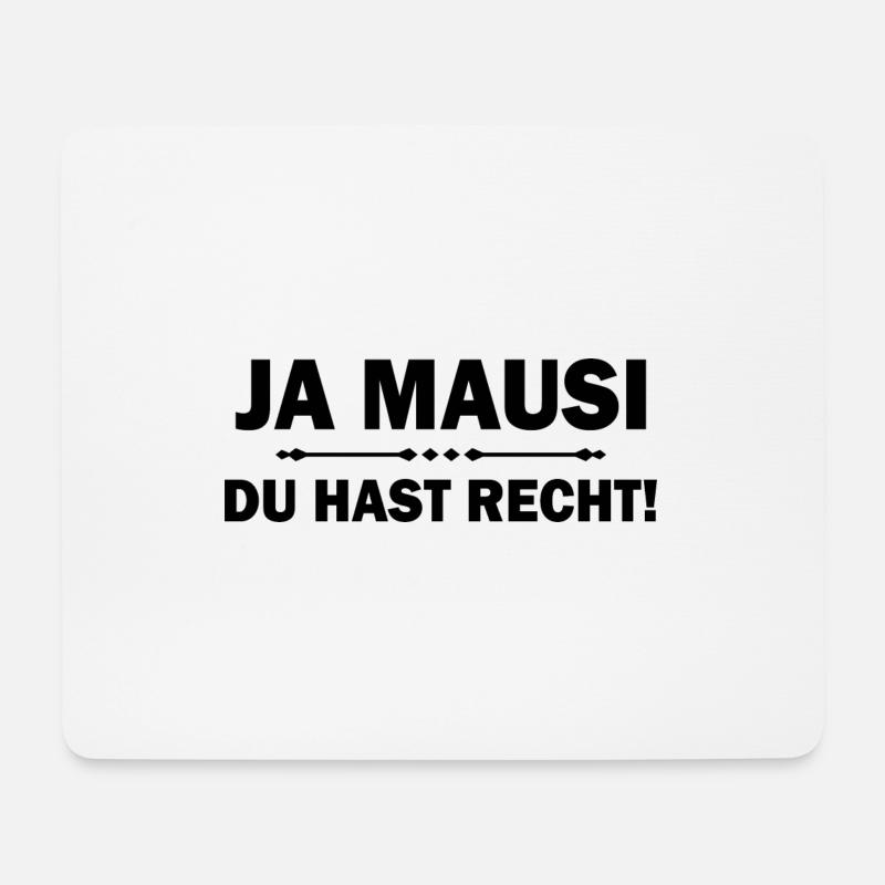 Ja mausi Partner Paar Liebe Spruch Geschenk - Mousepad (Querformat) - Weiß