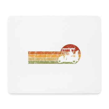 Golfcart Retro Golfer Golfschläger Golfball Golf - Mousepad (Querformat) - Weiß - Vorne