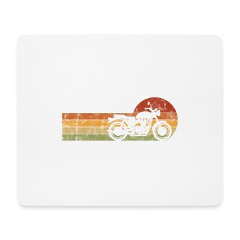 Biker Retro Chopper Bobber Motorradfahrer Motorrad - Mousepad (Querformat) - Weiß - Vorne