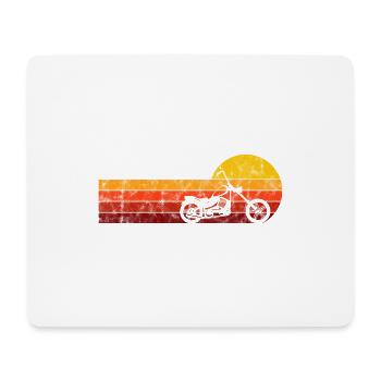 Biker Motorradfahrer Chopper Bobber Retro Motorrad - Mousepad (Querformat) - Weiß - Vorne