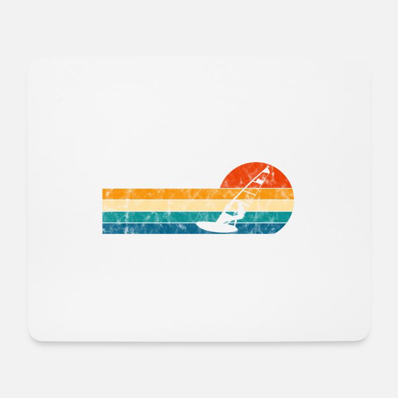 Windsurfer Windsurfing Windsurfen Retro Surfen - Mousepad (Querformat) - Weiß