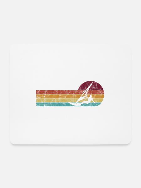 Surfing Windsurfer Windsurfing Windsurfing Retro - Mouse Pad (horizontal) - white