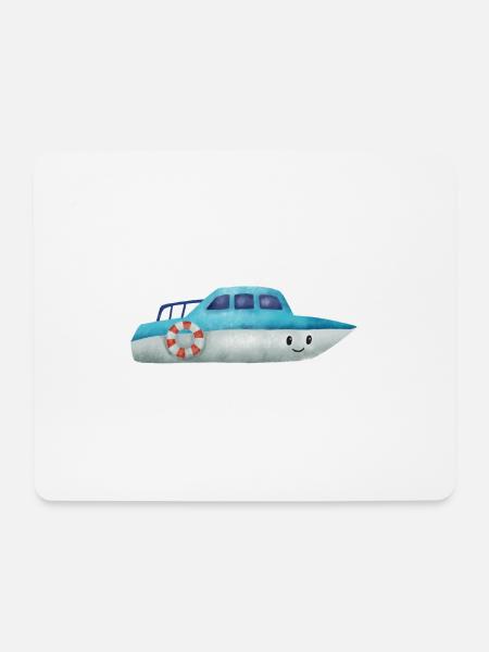 Boot - Mousepad (Querformat) - Weiß