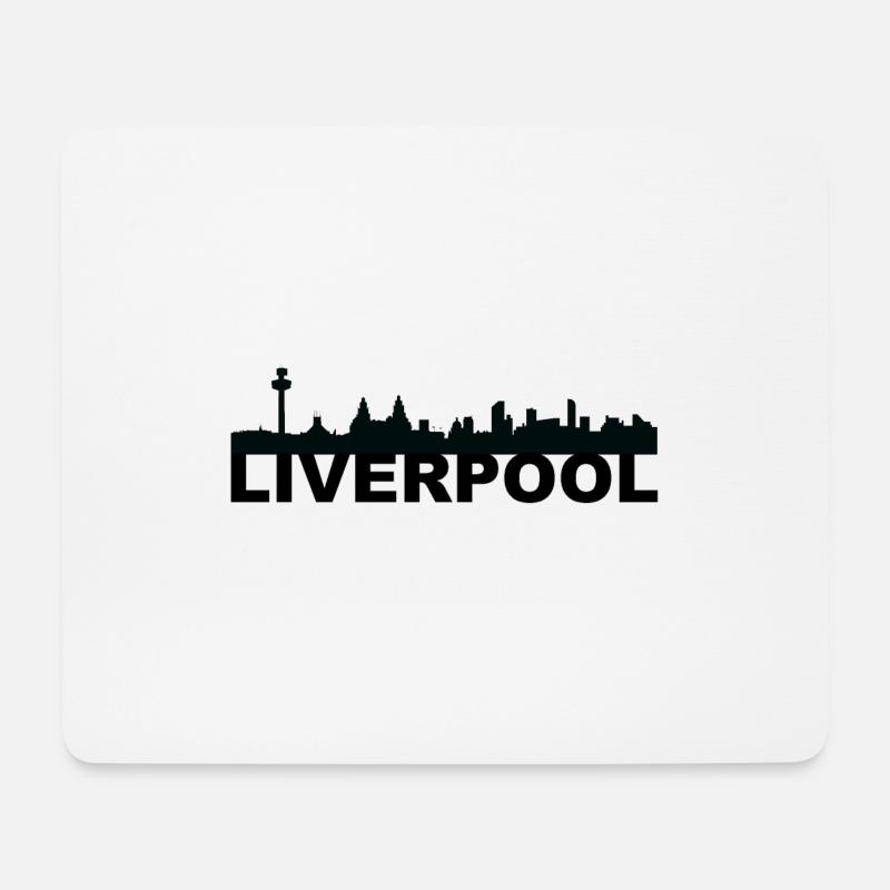 Liverpool England UK Skyline Gift Idea - Mouse Pad (horizontal) - white