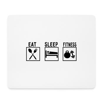 Eat sleep fitness Gym Sport Cadeau Formation - Tapis de souris (format paysage) - blanc - Devant