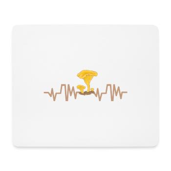 Girole Pilz Herzschlag Girole - Mousepad (Querformat) - Weiß - Vorne