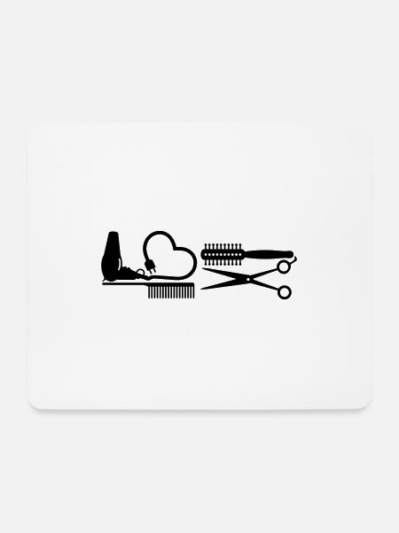 Friseur-Werkzeuge / Hair Stylist Tools (B 1c) - Mousepad (Querformat) - Weiß
