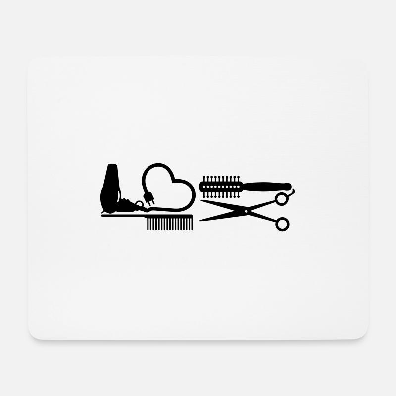 Friseur-Werkzeuge / Hair Stylist Tools (B 1c) - Mousepad (Querformat) - Weiß