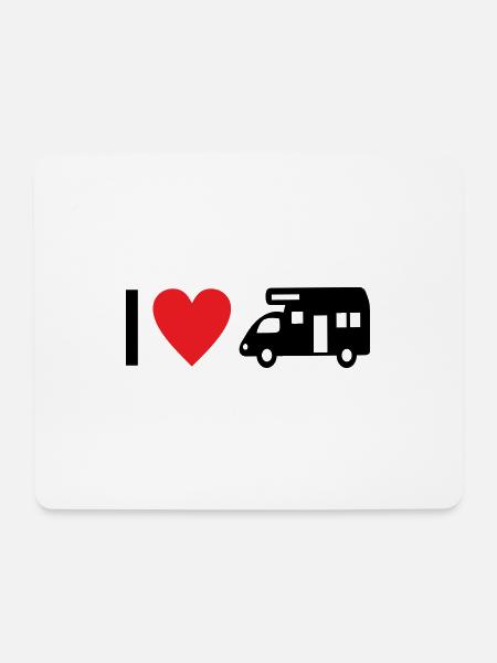 I love Camping - Mousepad (Querformat) - Weiß