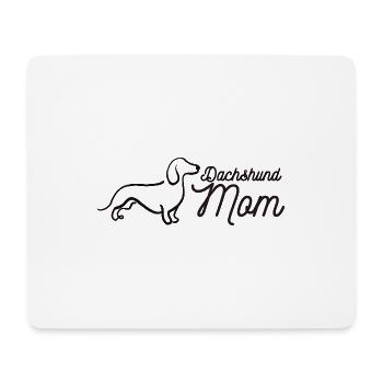 Dachshund Mom Script Logo Lineart Dackel - Mousepad (Querformat) - Weiß - Vorne