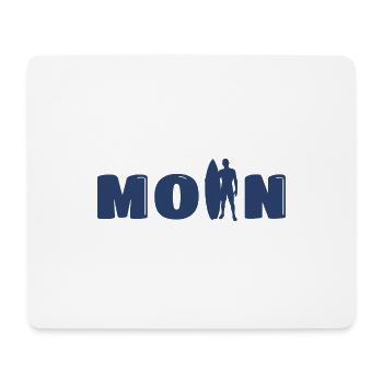 Moin mit Surfer - Mousepad (Querformat) - Weiß - Vorne