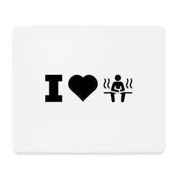 Ich liebe Sauna Spa Banja Geschenk Saunahaus - Mousepad (Querformat) - Weiß - Vorne