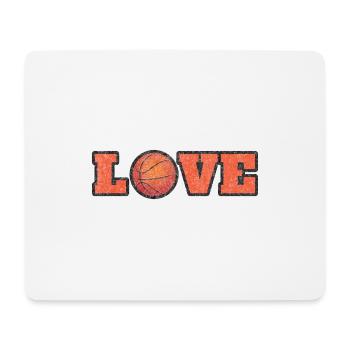 LOVE BASKETBALL GRUNGE - Mousepad (Querformat) - Weiß - Vorne