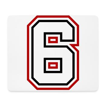6 Number number - Mouse Pad (horizontal) - white - Front