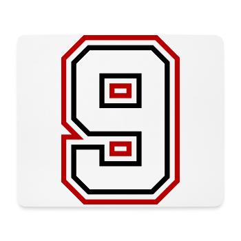 9 Zahl nummer - Mousepad (Querformat) - Weiß - Vorne