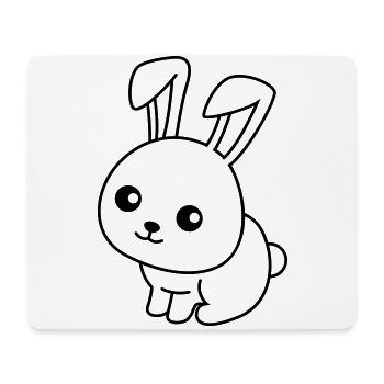 Lapin Comic Animal - Tapis de souris (format paysage) - blanc - Devant