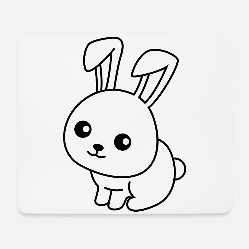 Hase Comic Tier - Mousepad (Querformat) - Weiß
