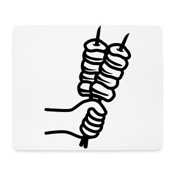 Spieß grill Icon - Mousepad (Querformat) - Weiß - Vorne