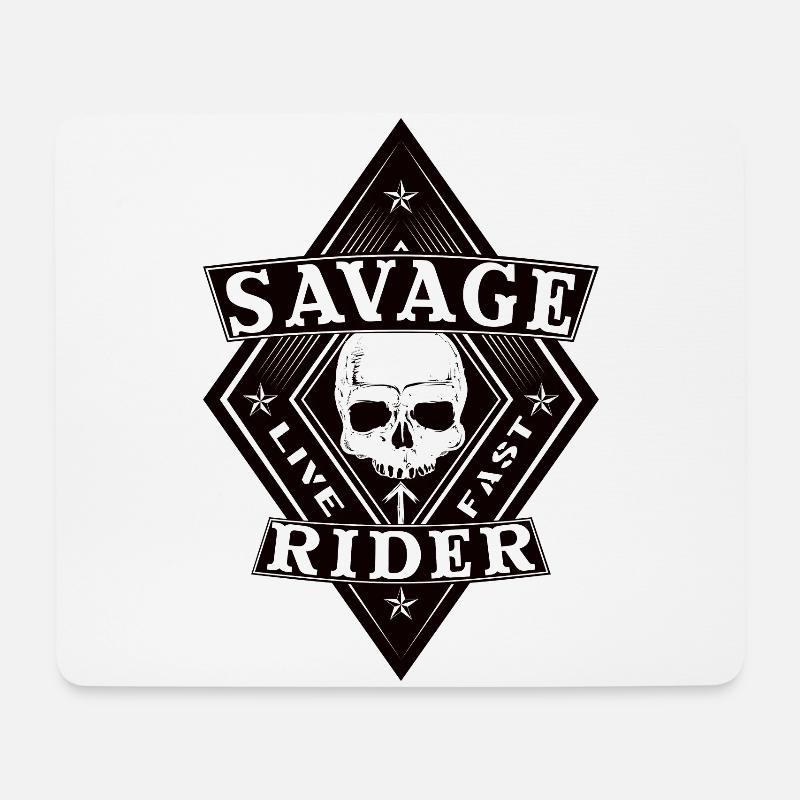 Savage Rider - Mousepad (Querformat) - Weiß