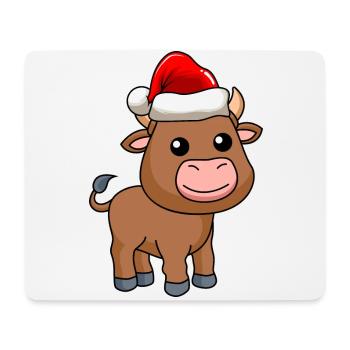 Stier Comic Weihnachten - Mousepad (Querformat) - Weiß - Vorne