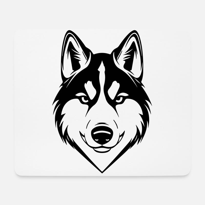 Husky Hund Kopf - Mousepad (Querformat) - Weiß