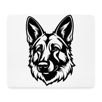 German Shepherd Dog Head - Mouse Pad (horizontal) - white - Front