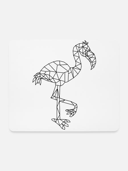Flamingo geometrisch - Mousepad (Querformat) - Weiß