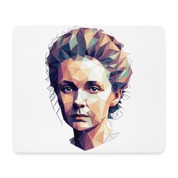 Portrait Marie Curie Polygone Art - Tapis de souris (format paysage) - blanc - Devant