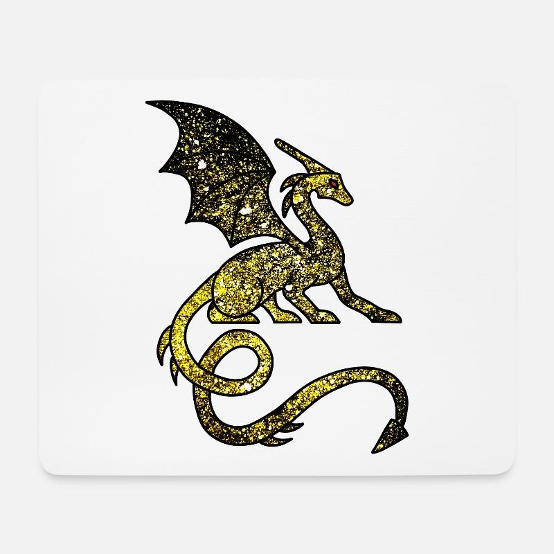 Kosmischer mittelalterlicher Drache - Mousepad (Querformat) - Weiß