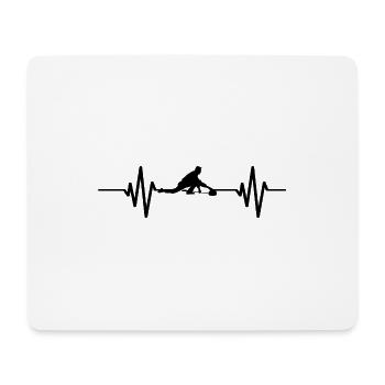 Curling Herzschlag Curling - Mousepad (Querformat) - Weiß - Vorne