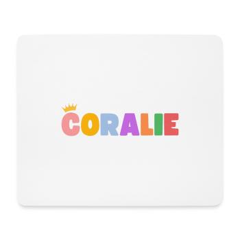Coralie ! Personnalisable - Tapis de souris (format paysage) - blanc - Devant