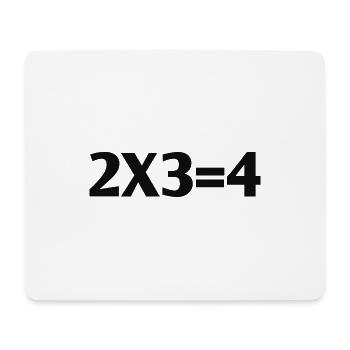 Deux fois trois égale quatre idées cadeaux 2x3=4 - Tapis de souris (format paysage) - blanc - Devant