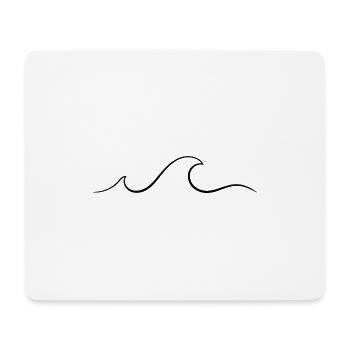 Schwarze minimalistische Welle - Mousepad (Querformat) - Weiß - Vorne