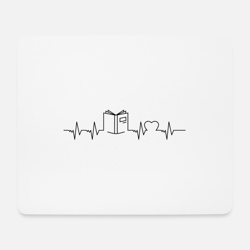 Puls Buch Bibliothek Literatur Geschenk - Mousepad (Querformat) - Weiß