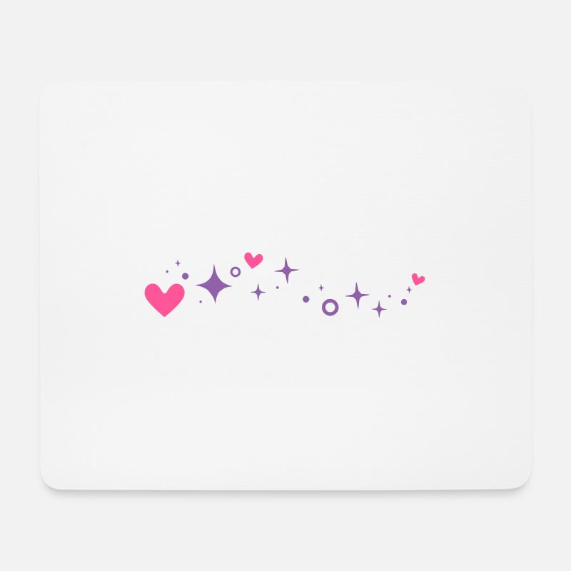 Glitzer Herzen Linie Dekoration - Mousepad (Querformat) - Weiß