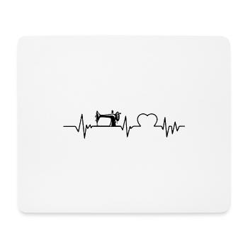 Nähmaschine Herzschlag Nähen EKG-Hals - Mousepad (Querformat) - Weiß - Vorne