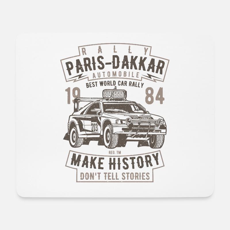 Rally Paris Dakar Automobile - Mousepad (Querformat) - Weiß