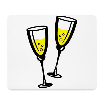 sekt glas wein - Mousepad (Querformat) - Weiß - Vorne