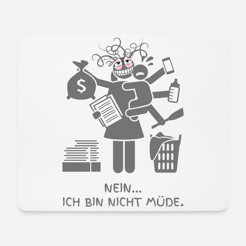 ICH BIN NICHT MÜDE - Mousepad (Querformat) - Weiß